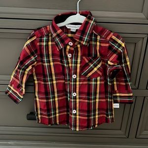 Rugged butts button down shirt. 6-12m